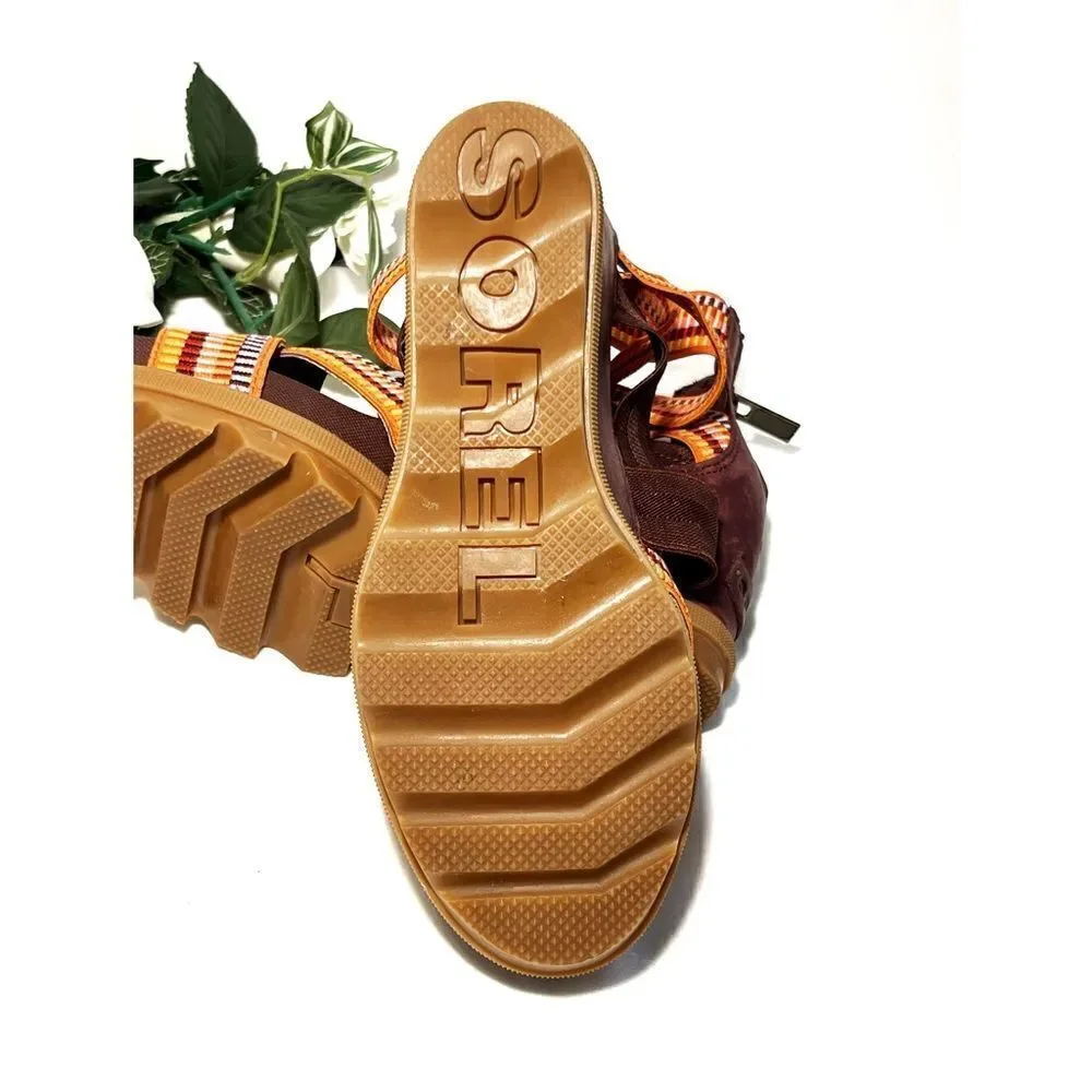 Sorel Joanie II Strap Wedge Sandal EUC Size [6.5 ] Burgandy - Picture 12 of 14